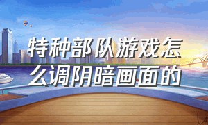 特种部队游戏怎么调阴暗画面的