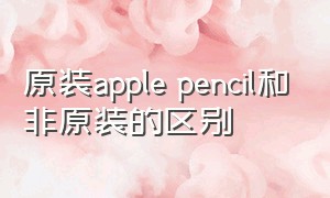 原装apple pencil和非原装的区别