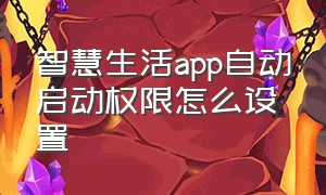 智慧生活app自动启动权限怎么设置