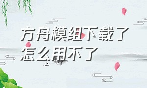 方舟模组下载了怎么用不了