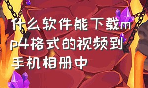 什么软件能下载mp4格式的视频到手机相册中