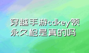 穿越手游cdkey领永久枪是真的吗