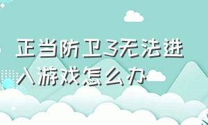 正当防卫3无法进入游戏怎么办