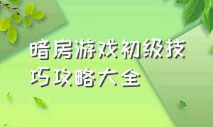 暗房游戏初级技巧攻略大全