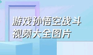 游戏孙悟空战斗视频大全图片