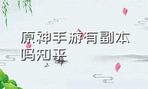 原神手游有副本吗知乎