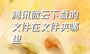 腾讯微云下载的文件在文件夹哪里