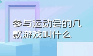 参与运动会的几款游戏叫什么