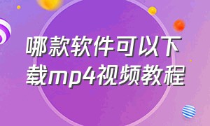 哪款软件可以下载mp4视频教程