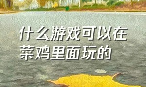 什么游戏可以在菜鸡里面玩的