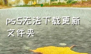 ps5无法下载更新文件夹