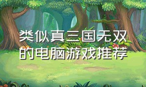 类似真三国无双的电脑游戏推荐