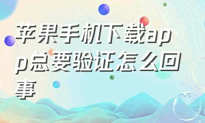 苹果手机下载app总要验证怎么回事