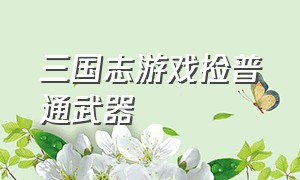 三国志游戏捡普通武器