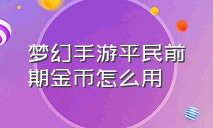 梦幻手游平民前期金币怎么用