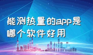 能测热量的app是哪个软件好用