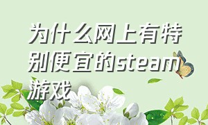 为什么网上有特别便宜的steam游戏