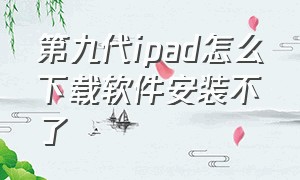 第九代ipad怎么下载软件安装不了