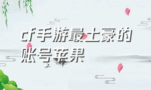 cf手游最土豪的账号苹果