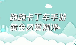 跑跑卡丁车手游黄金风翼测评