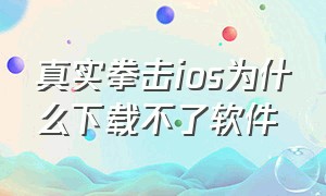 真实拳击ios为什么下载不了软件