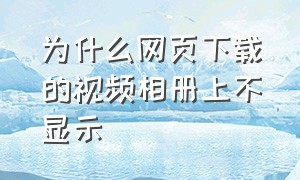 为什么网页下载的视频相册上不显示