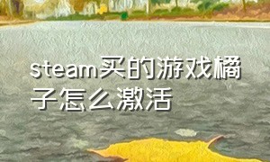 steam买的游戏橘子怎么激活