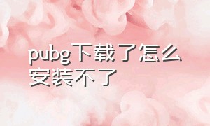 pubg下载了怎么安装不了