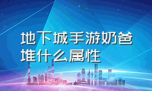 地下城手游奶爸堆什么属性