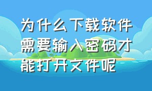 为什么下载软件需要输入密码才能打开文件呢