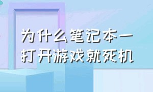 为什么笔记本一打开游戏就死机