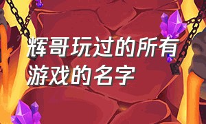 辉哥玩过的所有游戏的名字