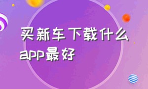 买新车下载什么app最好