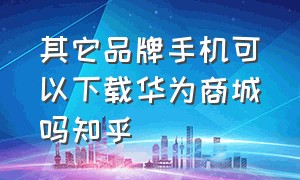 其它品牌手机可以下载华为商城吗知乎