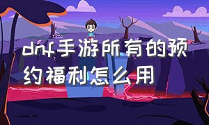 dnf手游所有的预约福利怎么用