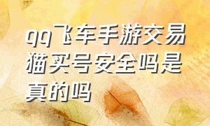 qq飞车手游交易猫买号安全吗是真的吗