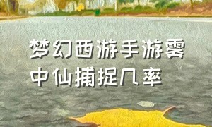 梦幻西游手游雾中仙捕捉几率