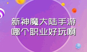 新神魔大陆手游哪个职业好玩啊