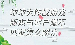 球球大作战游戏版本与客户端不匹配怎么解决