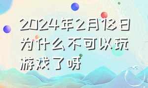 2024年2月18日为什么不可以玩游戏了呀