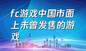 fc游戏中国市面上未曾发售的游戏