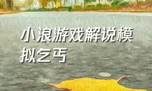 小浪游戏解说模拟乞丐