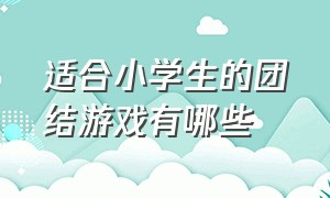 适合小学生的团结游戏有哪些