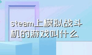 steam上模拟战斗机的游戏叫什么