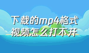 下载的mp4格式视频怎么打不开