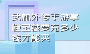 武林外传手游掌柜宝藏要充多少钱才能买