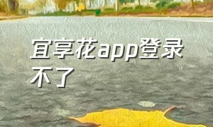 宜享花app登录不了