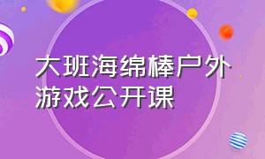 大班海绵棒户外游戏公开课