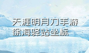 天涯明月刀手游徐海驿站坐标