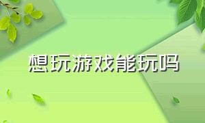 想玩游戏能玩吗